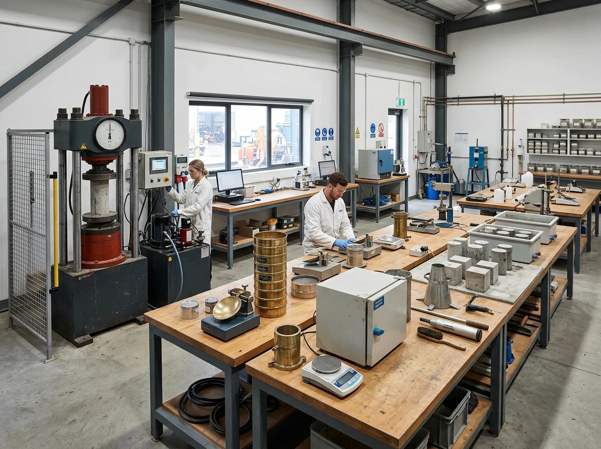 Material testing laboratory equipment supplied to government project labs